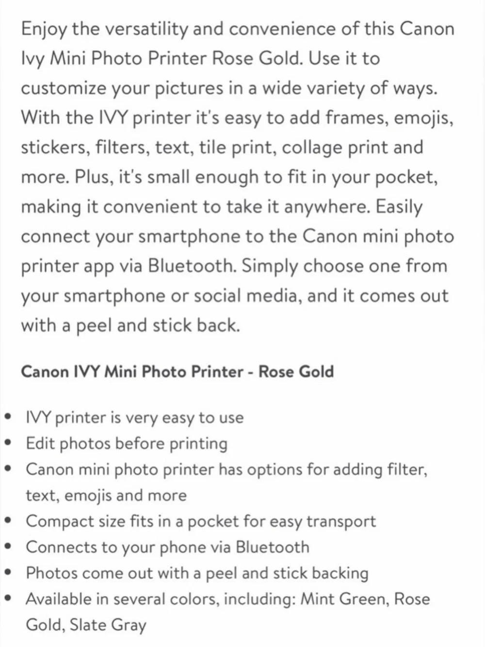 Canon compact portable